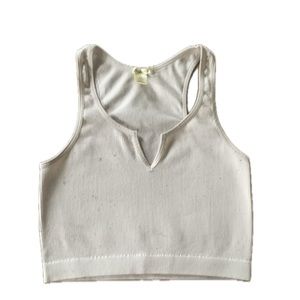 Bozzolo Ribbed White Tank Top